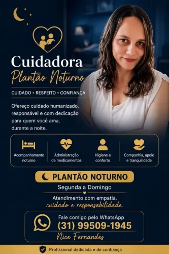 Cuidadora Noturna Hospitalar e Particular | Experiência e Confiança