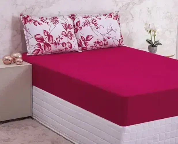 Lencol Bella Malha Catarina C/ Vermelho Solteiro 2PC
