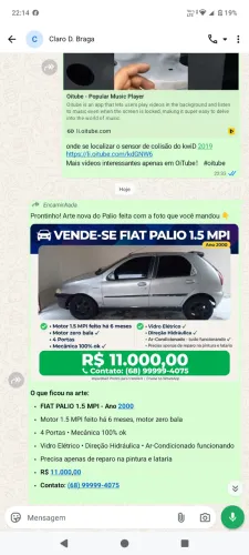 Fiat Palio Elx/ 500 1.0 4P 2000