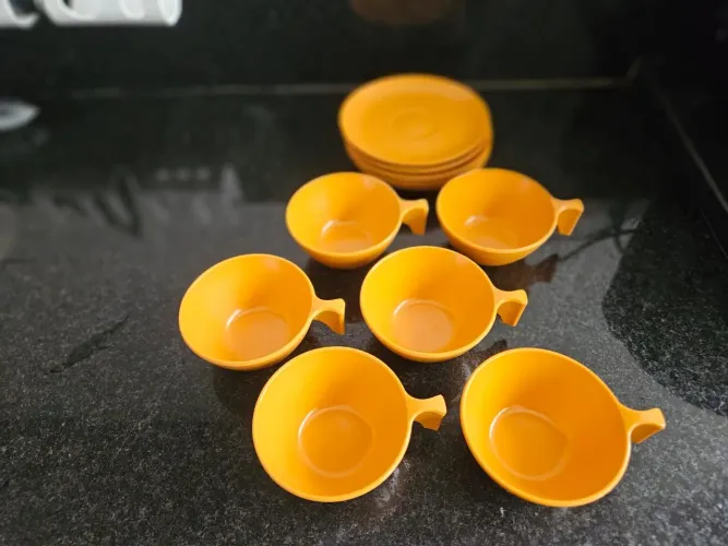 Conjunto de xícaras de acrílico super resistente 