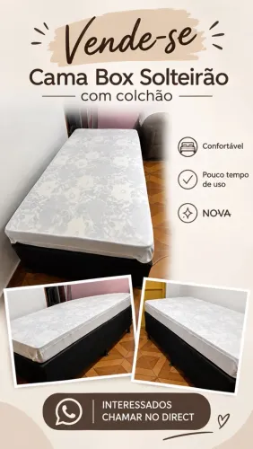 CAMA BOX COM COLCHÃO