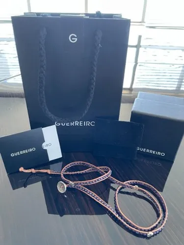 Guerreiro - Pulseira Botão Ouro Branco e Diamantes