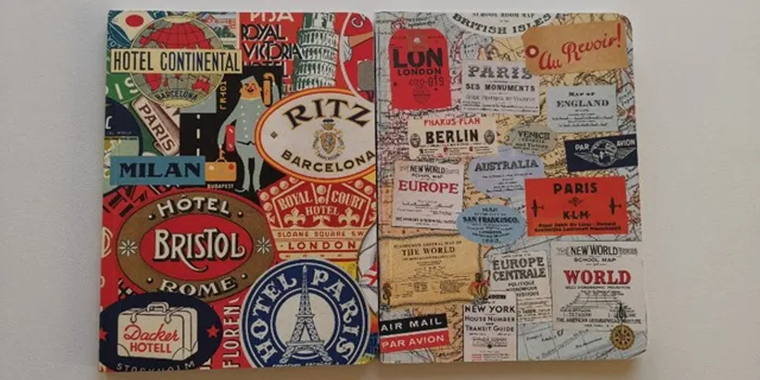 Conj. 2 Cadernos Notebook Vintage 18,5 Cm X 14 Cm - Novo