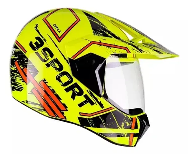 Capacete Bieffe 3 Sport Drax Amarelo/Laranja (Entrega Grátis)