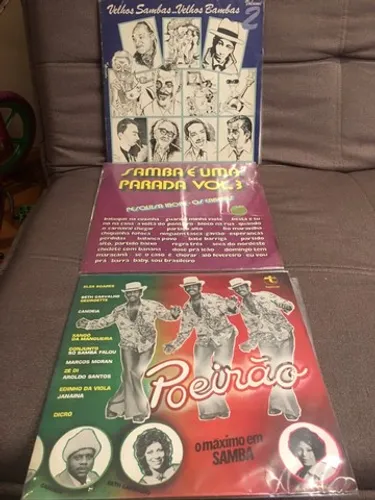 LP ou Vinil Velhos Sambas, Velhos Bambas Vol2 e Samba é uma Parada Vol3