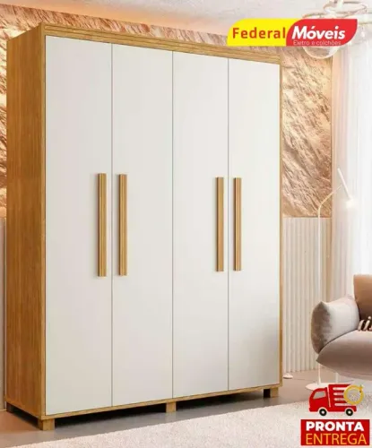 Guarda Roupa 100%MDF 4 Portas Novo Fazemos Entrega