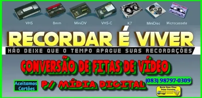 Transferimos Vídeos de Fitas Antigas Para Mídias Atuais