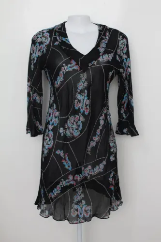 VESTIDO ESTAMPADO COM TRANSPARÊNCIA DISPARATE