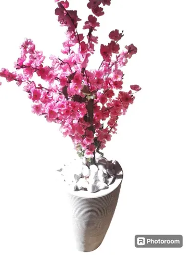 Vaso com cerejeira japonesa artificial sakamura decorativa