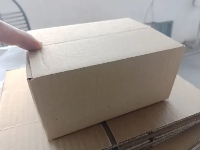 65 caixas de papelão 16 x 11,5 x 7,5.