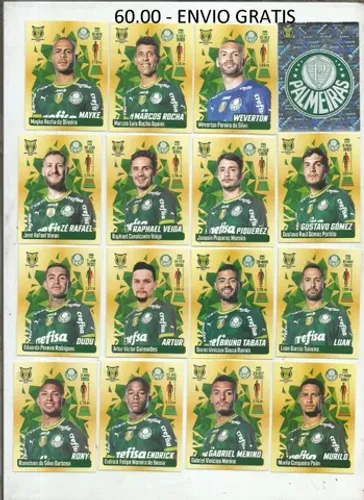 figurinhas pálmeiras - campeonato brasileiro 2023 - time completo