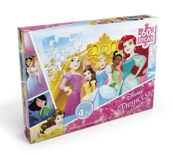 Jogo Quebra-cabeça Princesas Disney 60 peças 