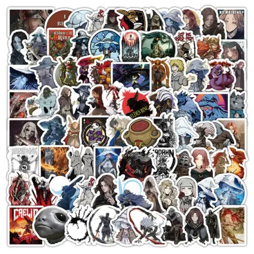 Kit 100 Adesivos de Elden Ring - Autocolantes Pcs Peças Unidades Soulslike