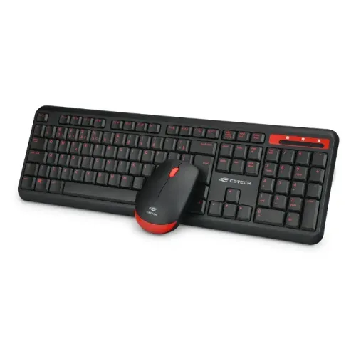 Kit Teclado e Mouse Sem Fio Gamer C3Tech K-W100BK - WZetta