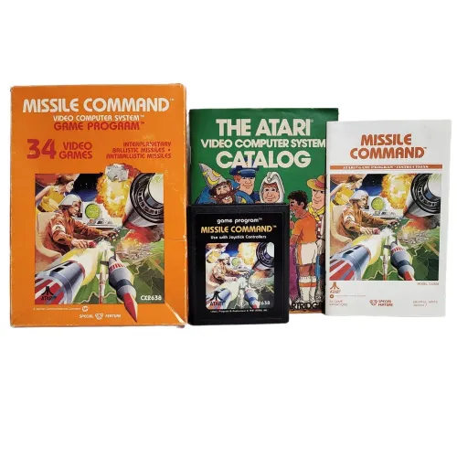 Missile Command Atari 2600 CIB Completo Caixa + Jogo + Manual + Catálogo Atari
