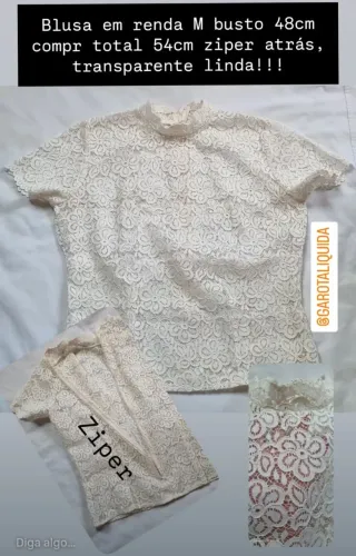 Blusa de renda M maravilhosa