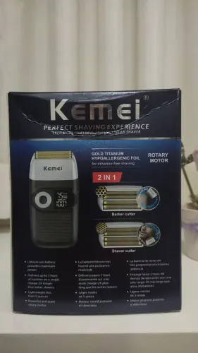 Barbeador Elétrico Kemei 2 em 1 - Barba Perfeita!