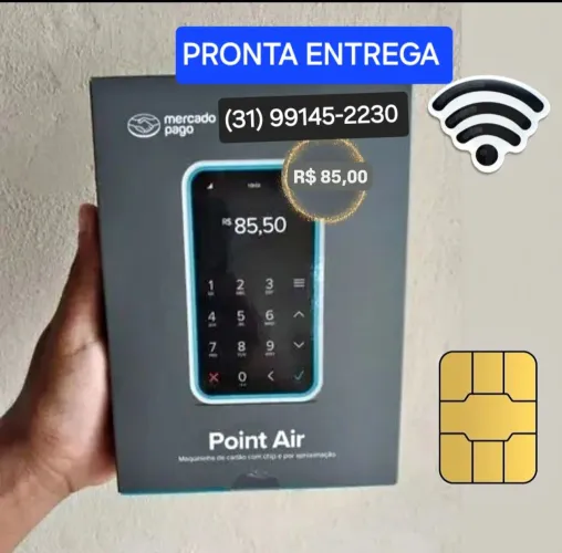 Maquininha de Cartão Point Air - com chip vivo