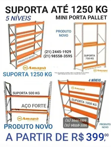 Mini Porta Pallet - Para Estoque de Carga Pesada para Comércio e Indústria