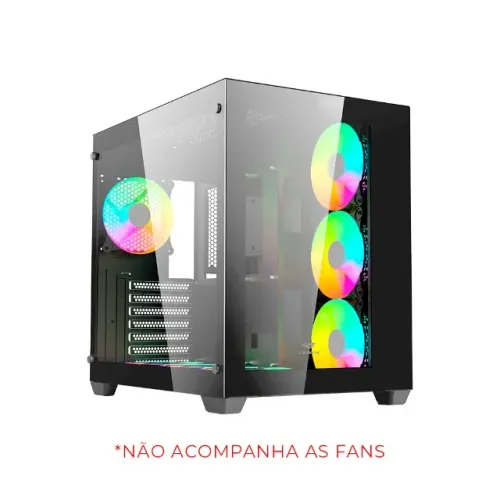 Gabinete Gamer C3Tech Aquarius MT-G910BK *Sem Fan Led* - ATX, Micro-ATX e Mini - WZetta