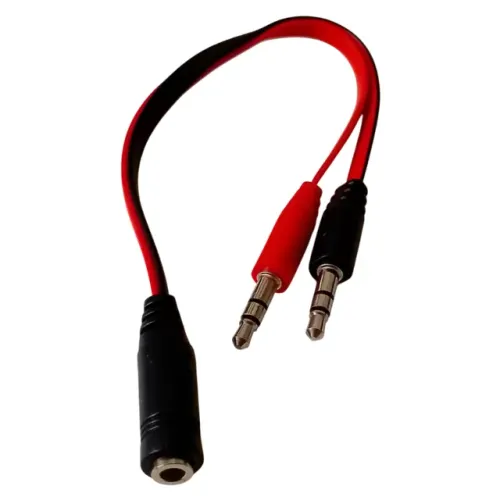 Cabo Adaptador Headset Para Fone, 2 P2 Macho Para 1 P2 Fêmea