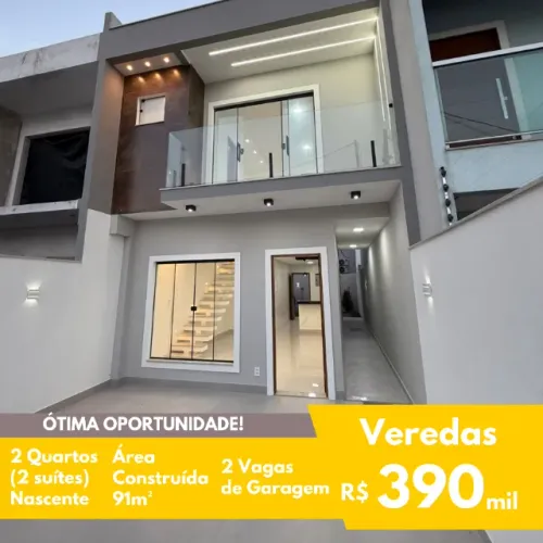 FIT - Casa Duplex - Veredas - 2 Quartos (2 suítes) - Nascente