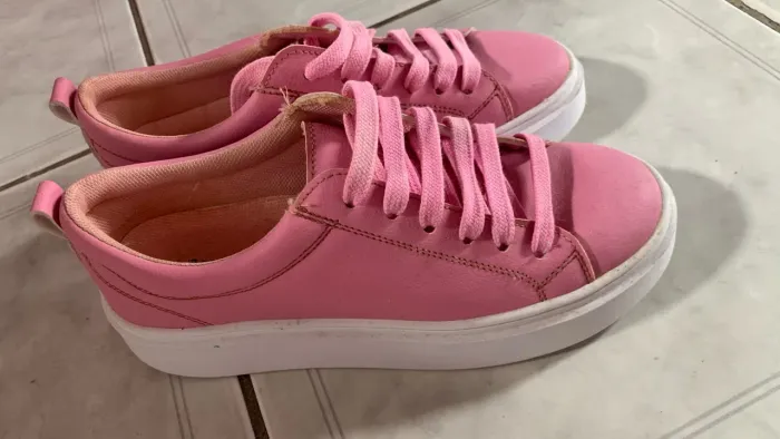 Tênis tenis rosa feminino sapato casual tamanho 35 rosa