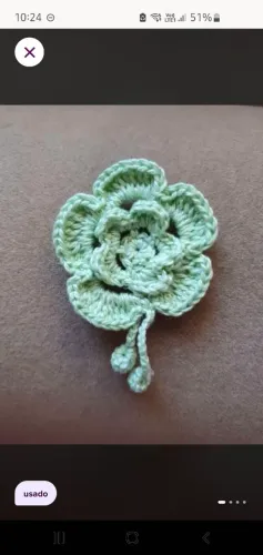 Broche crochê verde