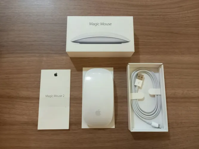 Apple Magic Mouse 2 IMPECÁVEL - Com Caixa, Manuais LACRADOS e Cabo NOVO