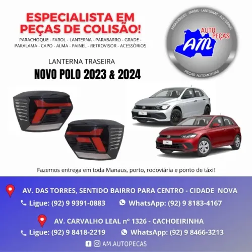 LANTERNA NOVO POLO 2023 2024 2025