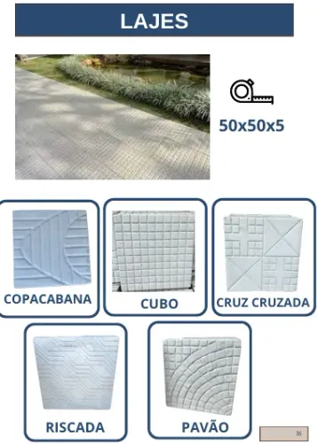LAJES PRE MOLDADAS 50X50
