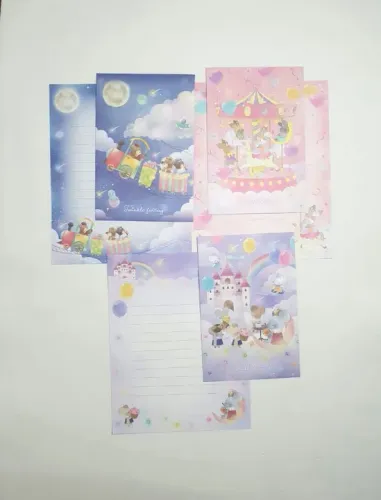 3 Papéis de Carta Japoneses com envelopes decorados