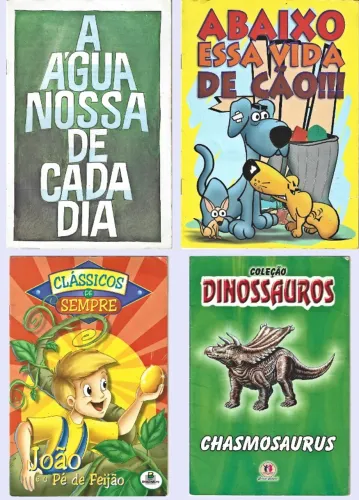 Kit com 4 Livros Infantis: Ziraldo, Vida de cão, João e O Pé de Feijão, Dinossauros.