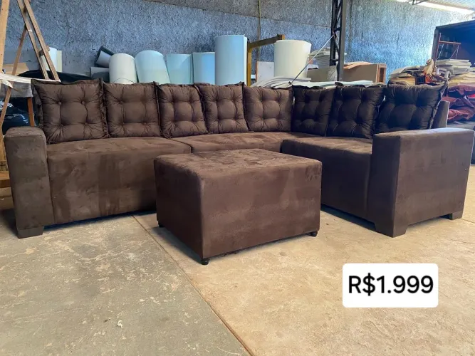 PROMOÇÃO URGENTE - Sofá de Canto Paris Marrom GIGANTE em Promoção