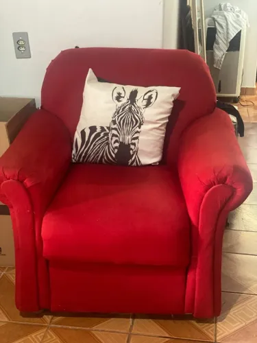 Sofá, puf e poltrona