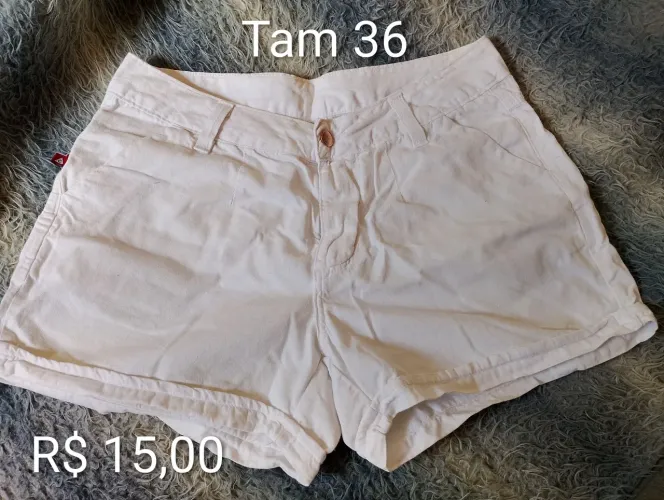 Short branco alfaiataria 