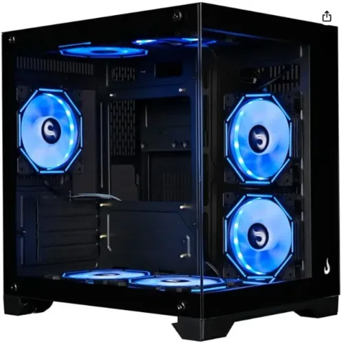 Gabinete Gamer Rise Mode Galaxy Glass M Mini S/fan, Compacto m-ATX ITX Lateral e Frontal e