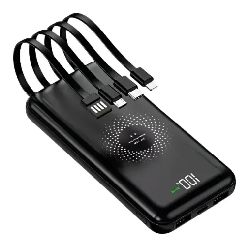 Carregador Portátil Power Bank 10.000mah Cabos e Indução AGold BTE-17 -Loja Coimbra 