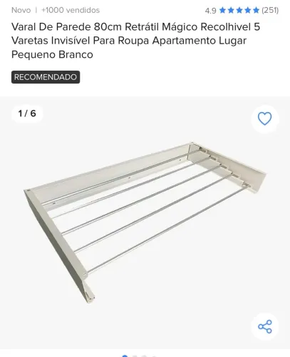 Varal de parede invisível 