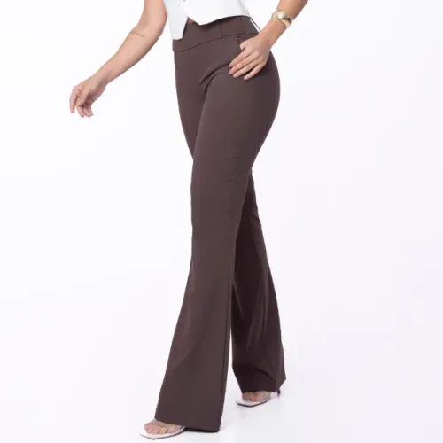 Calça Social Feminina Marrom para Uniforme