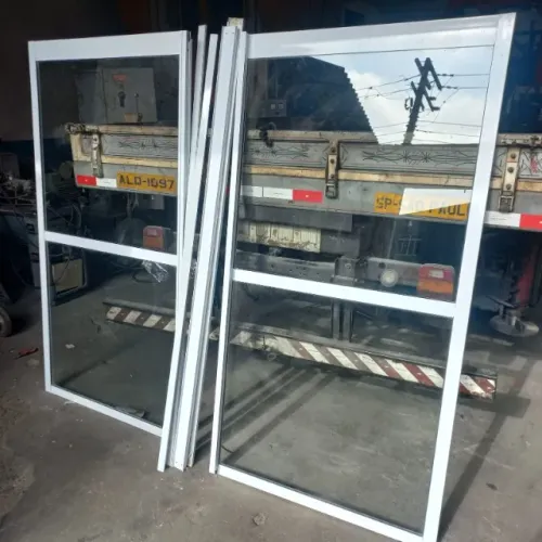 Porta Correr Alumínio 2 Folhas 2.20 25 2.10 / -- 01085 Nc Branco