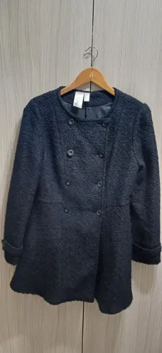 Casaco de lã Tam G, preto elegante