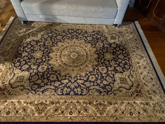Tapete Corttex Versailles 2,50x2,00m - Azul e Bege, Clássico e Sofisticado