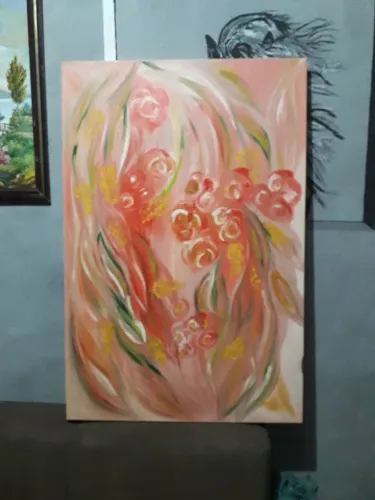 Tela 90 x60 datada de 2002 artista Maria Rosario g Alvares