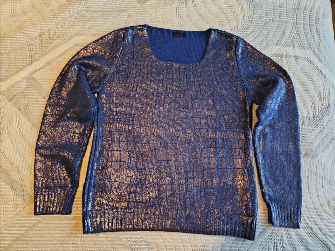 Blusa manga longa azul - Tam M