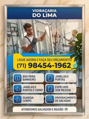 Vidraceiro com total responsabilidade de deixar o cliente feliz com meus serviços