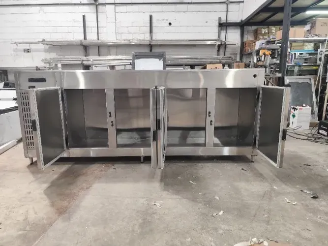 Balcão refrigerado inox 5 portas para cozinha industrial SS
