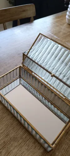 Conjunto organizador decorativo vidro