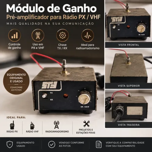 Módulo de Ganho / Pré-amplificador para Rádio PX/VHF TX-RX