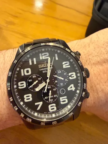 Relógio Seiko Solar Cronógrafo Black Piano